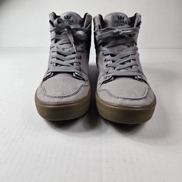 Supra Charcoal Canvas High-Top Sneakers - Picture 3 of 10